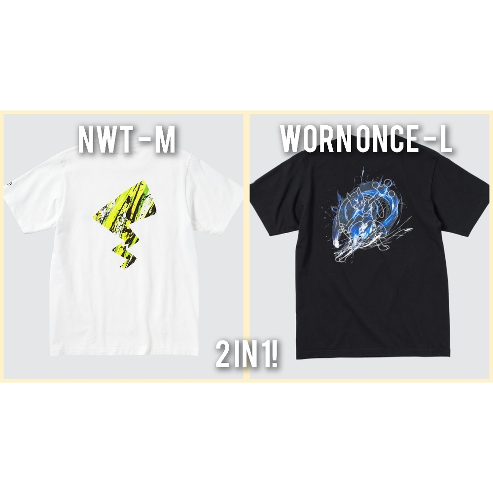 Uniqlo Pikachu Pokemon UT Short Sleeve Graphic T Shirt & Legendary Pokemon T
